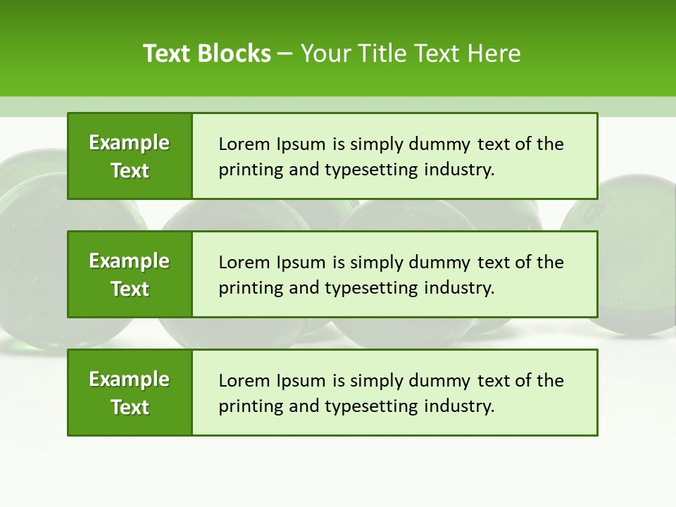 Recycled Glass Marbles On White Background PowerPoint Template