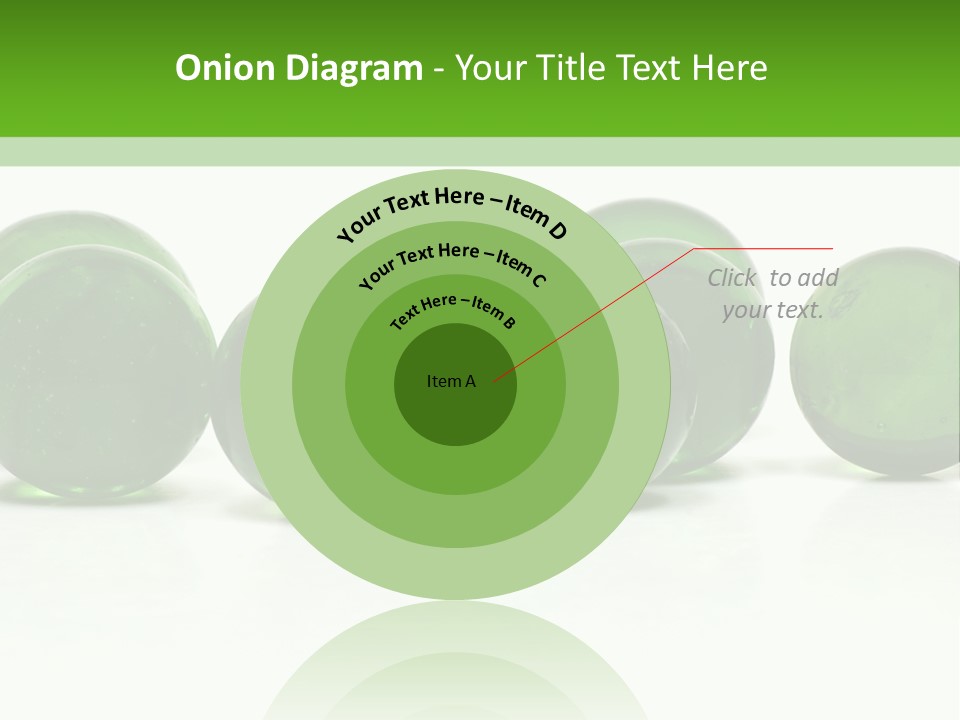 Recycled Glass Marbles On White Background PowerPoint Template