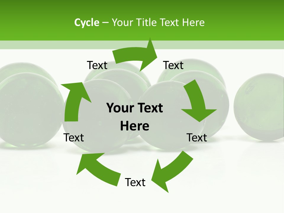 Recycled Glass Marbles On White Background PowerPoint Template