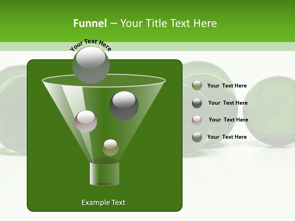 Recycled Glass Marbles On White Background PowerPoint Template