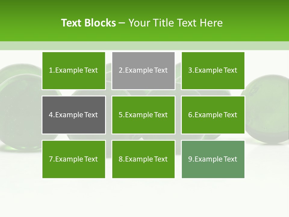 Recycled Glass Marbles On White Background PowerPoint Template