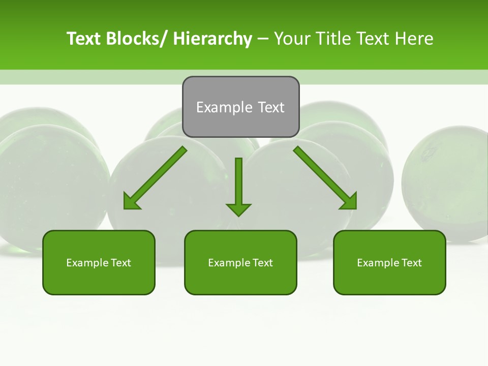 Recycled Glass Marbles On White Background PowerPoint Template