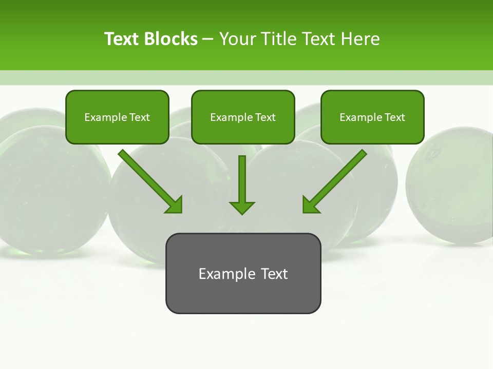 Recycled Glass Marbles On White Background PowerPoint Template