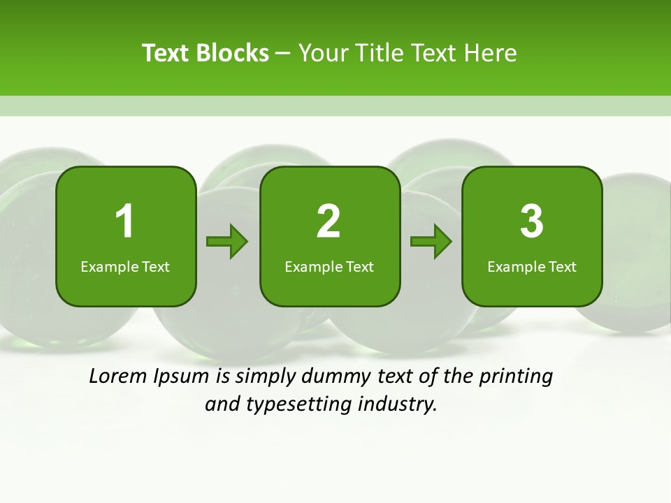 Recycled Glass Marbles On White Background PowerPoint Template