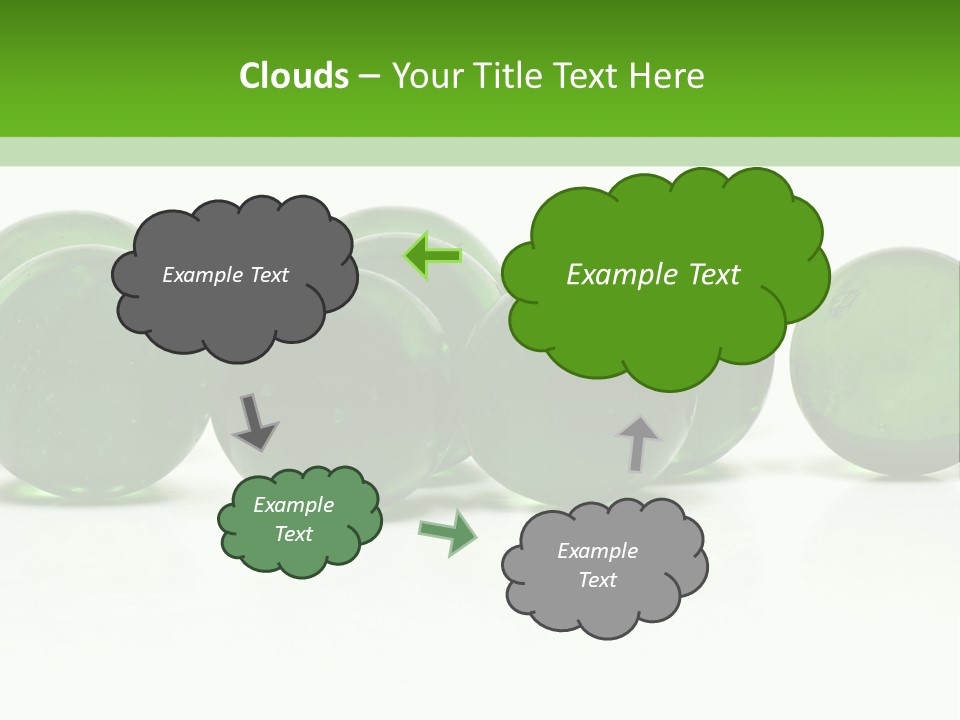 Recycled Glass Marbles On White Background PowerPoint Template