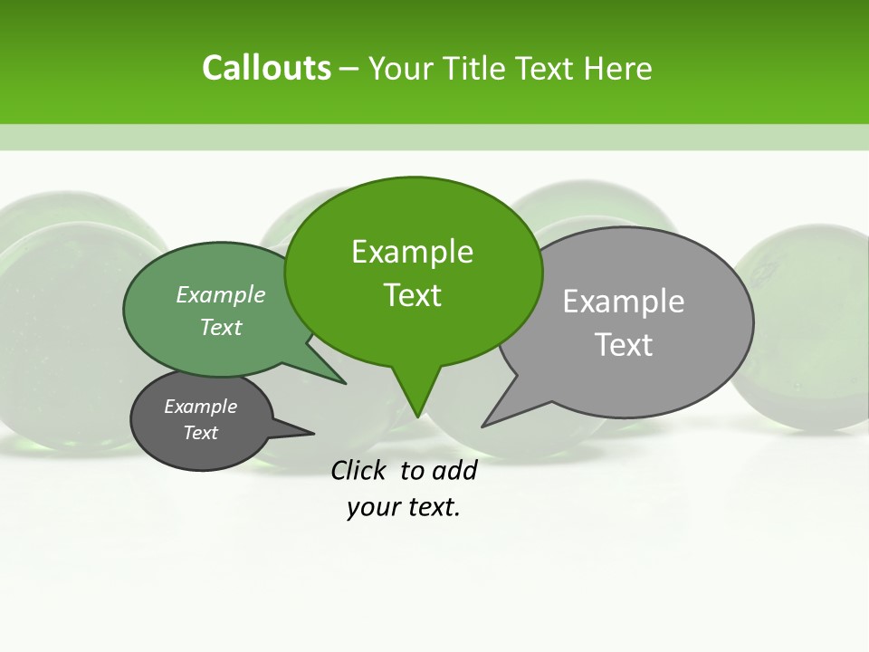 Recycled Glass Marbles On White Background PowerPoint Template