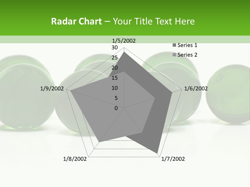 Recycled Glass Marbles On White Background PowerPoint Template