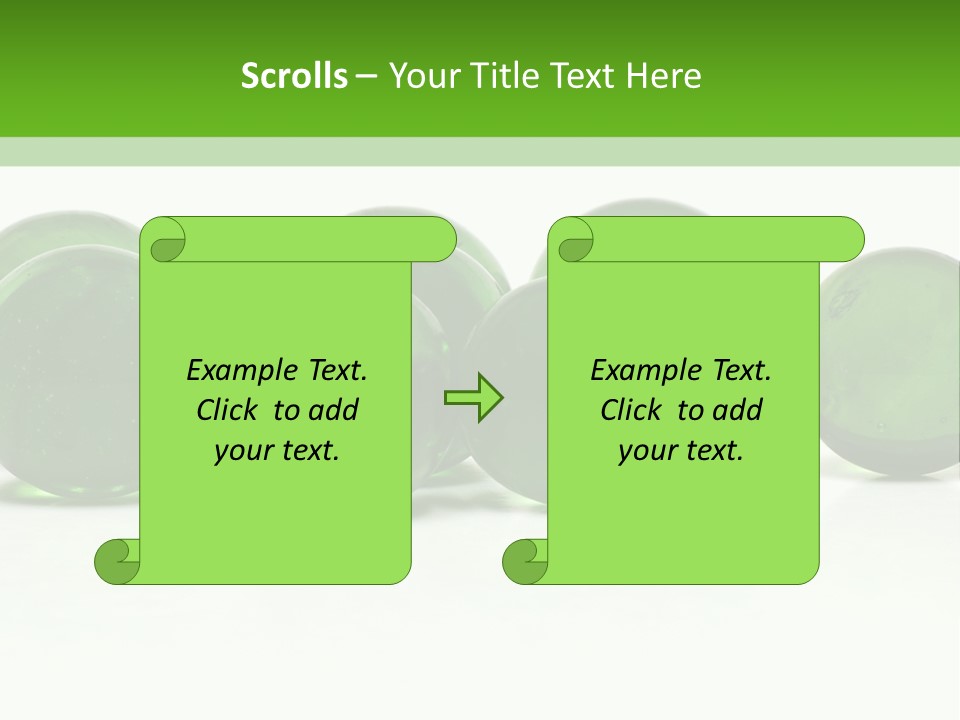 Recycled Glass Marbles On White Background PowerPoint Template