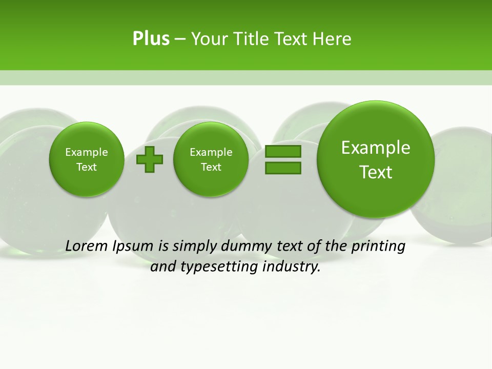 Recycled Glass Marbles On White Background PowerPoint Template