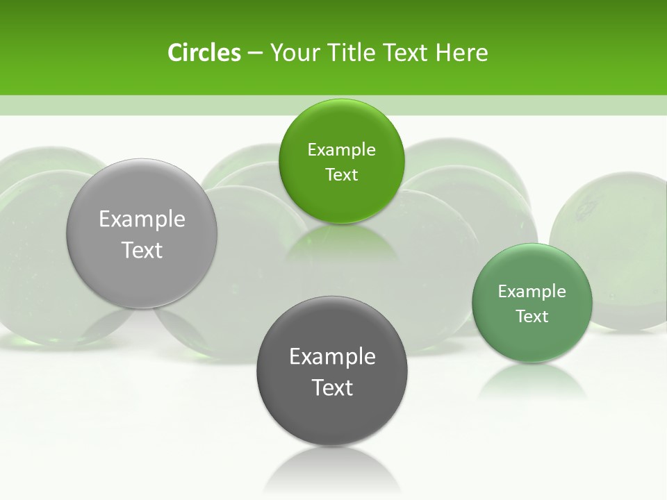 Recycled Glass Marbles On White Background PowerPoint Template