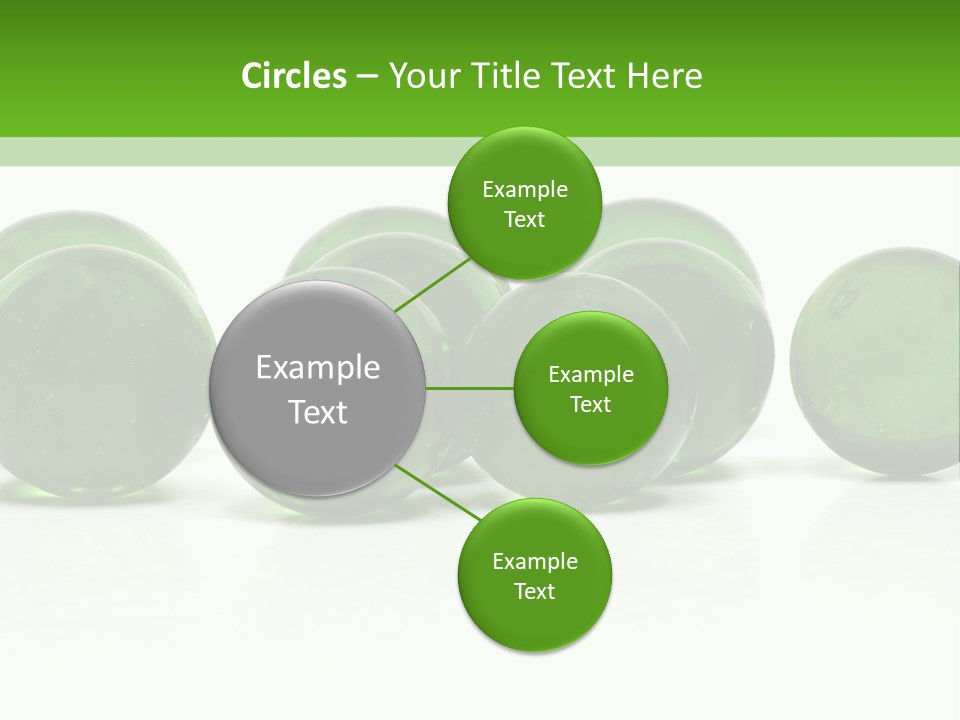 Recycled Glass Marbles On White Background PowerPoint Template