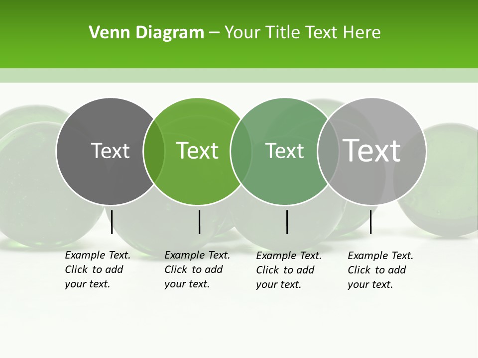 Recycled Glass Marbles On White Background PowerPoint Template