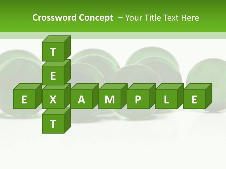 Recycled Glass Marbles On White Background PowerPoint Template