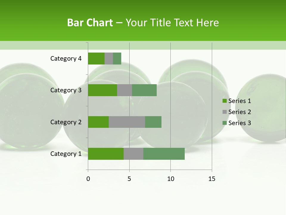 Recycled Glass Marbles On White Background PowerPoint Template