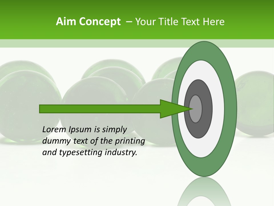 Recycled Glass Marbles On White Background PowerPoint Template