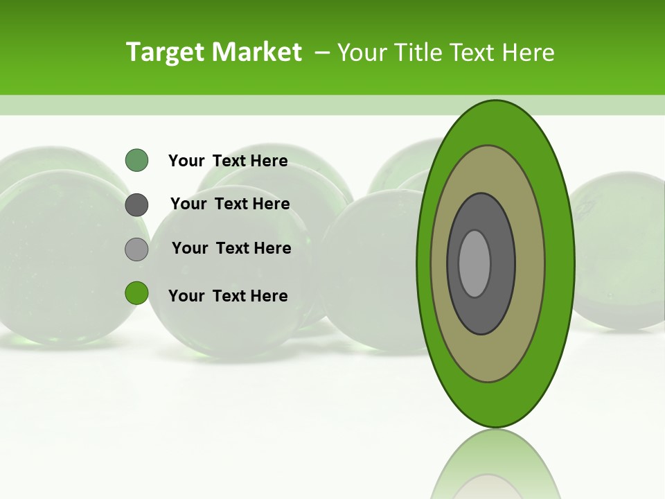 Recycled Glass Marbles On White Background PowerPoint Template