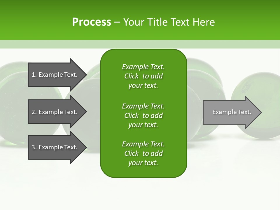 Recycled Glass Marbles On White Background PowerPoint Template