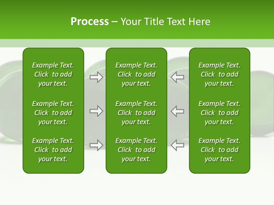 Recycled Glass Marbles On White Background PowerPoint Template