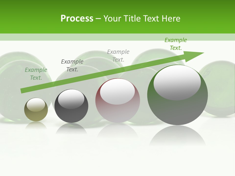 Recycled Glass Marbles On White Background PowerPoint Template