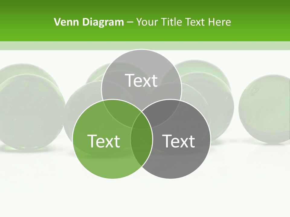 Recycled Glass Marbles On White Background PowerPoint Template