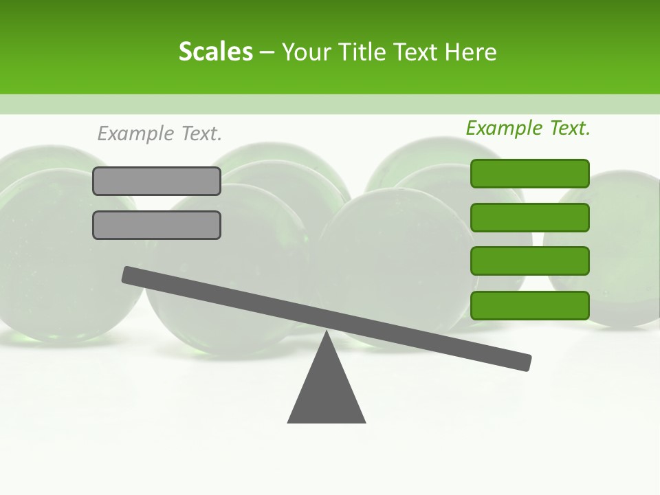 Recycled Glass Marbles On White Background PowerPoint Template
