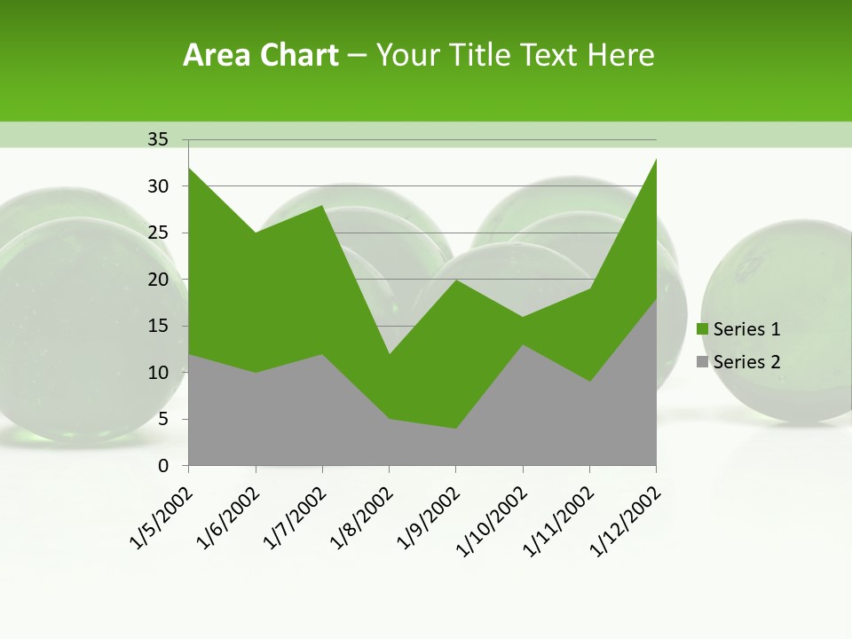 Recycled Glass Marbles On White Background PowerPoint Template