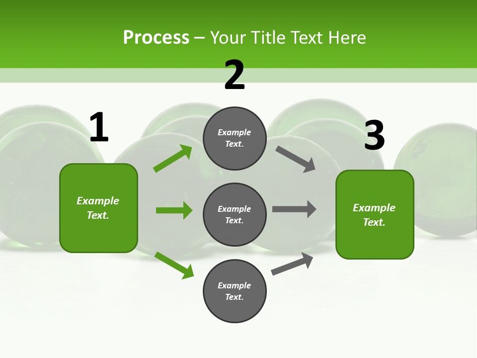 Recycled Glass Marbles On White Background PowerPoint Template