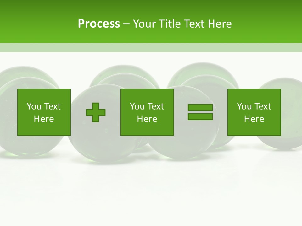 Recycled Glass Marbles On White Background PowerPoint Template