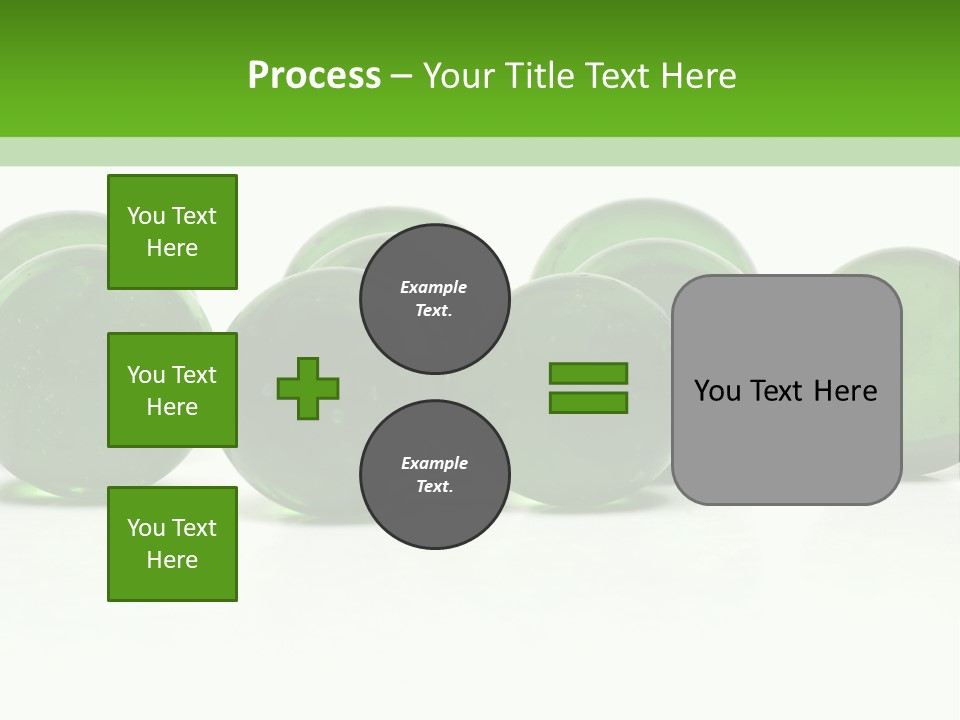Recycled Glass Marbles On White Background PowerPoint Template