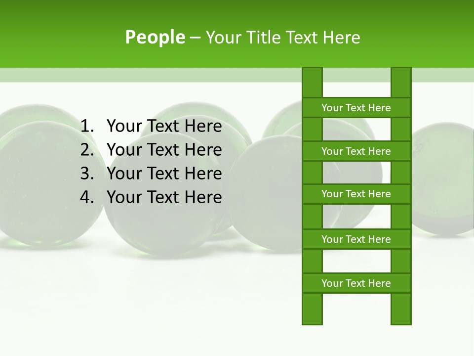 Recycled Glass Marbles On White Background PowerPoint Template