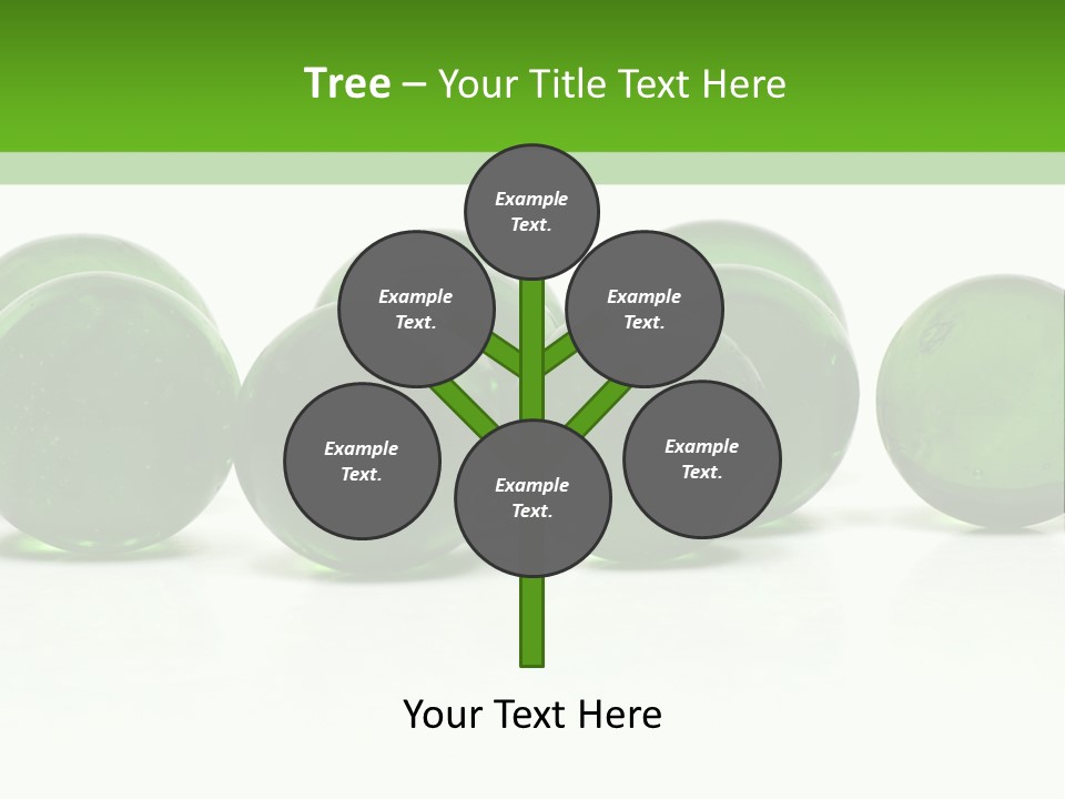 Recycled Glass Marbles On White Background PowerPoint Template