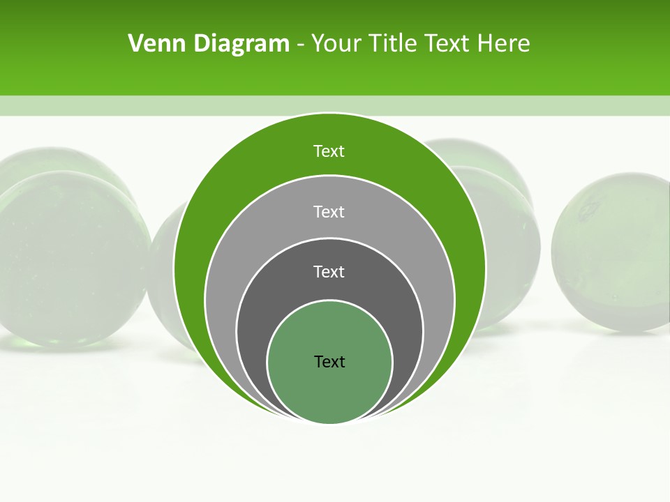Recycled Glass Marbles On White Background PowerPoint Template