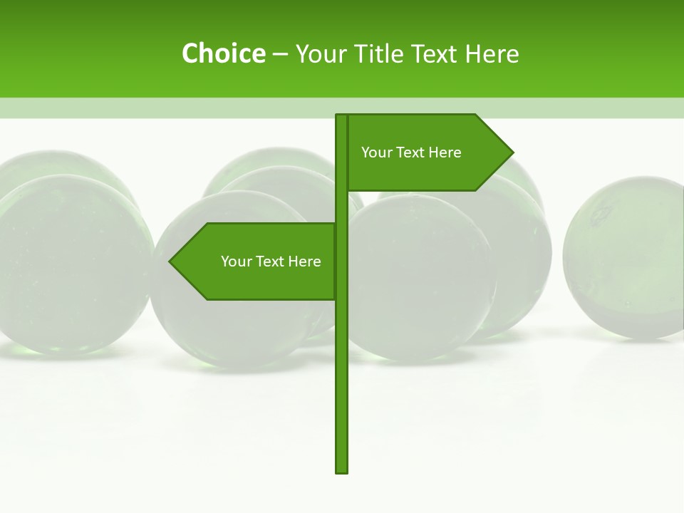 Recycled Glass Marbles On White Background PowerPoint Template