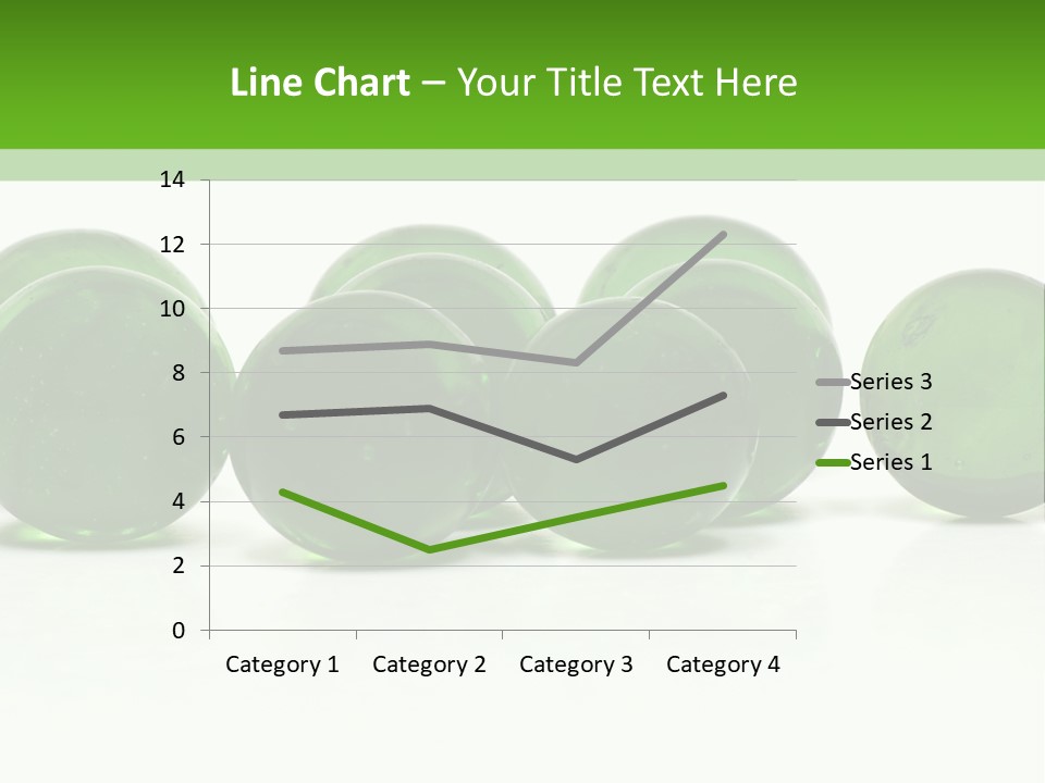 Recycled Glass Marbles On White Background PowerPoint Template