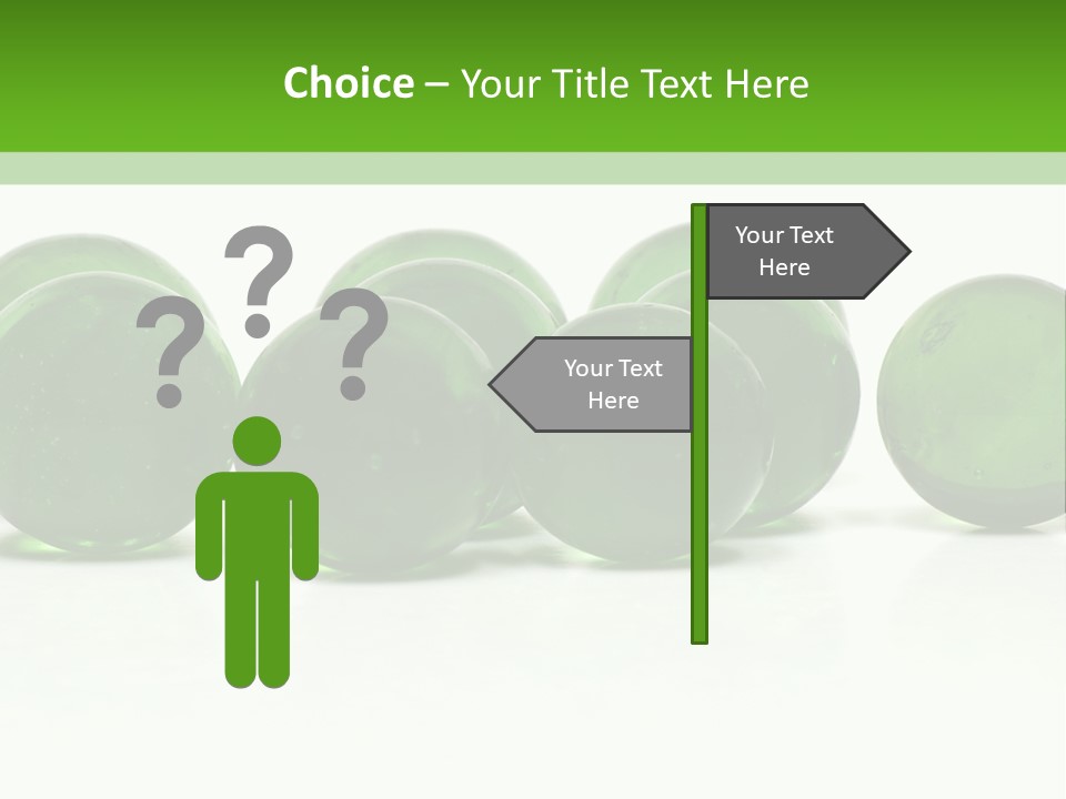 Recycled Glass Marbles On White Background PowerPoint Template