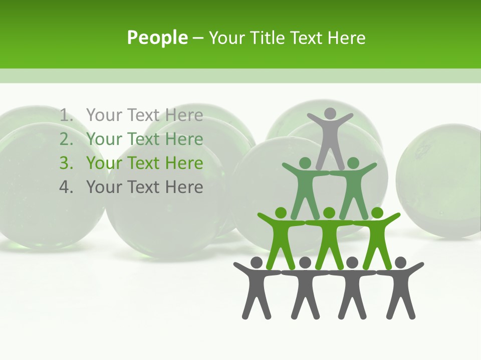 Recycled Glass Marbles On White Background PowerPoint Template