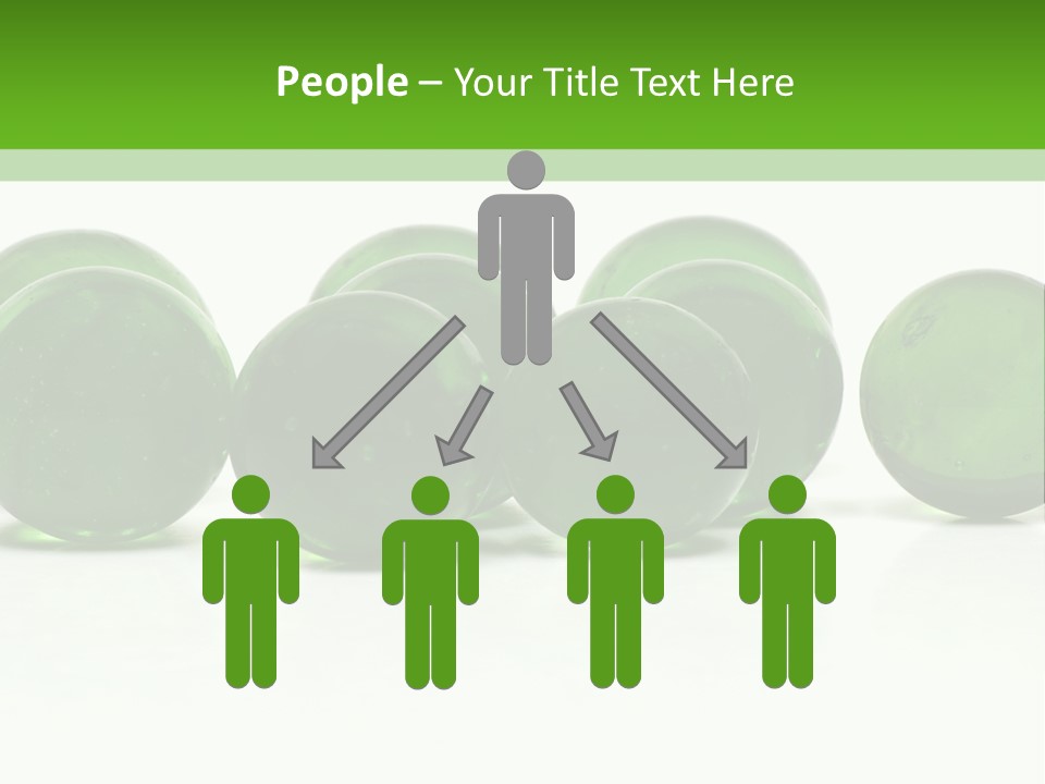 Recycled Glass Marbles On White Background PowerPoint Template