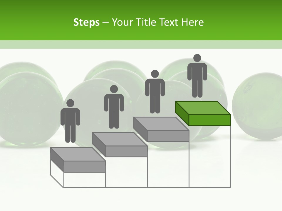 Recycled Glass Marbles On White Background PowerPoint Template