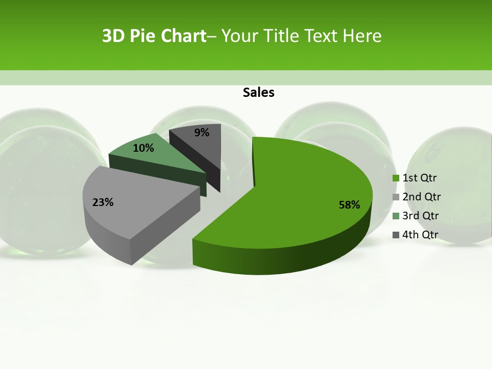 Recycled Glass Marbles On White Background PowerPoint Template