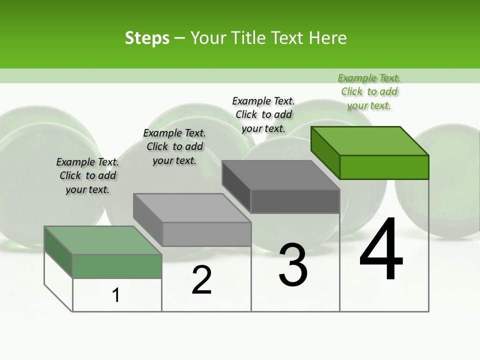Recycled Glass Marbles On White Background PowerPoint Template