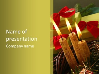 Still Life With Candle And Gifts PowerPoint Template