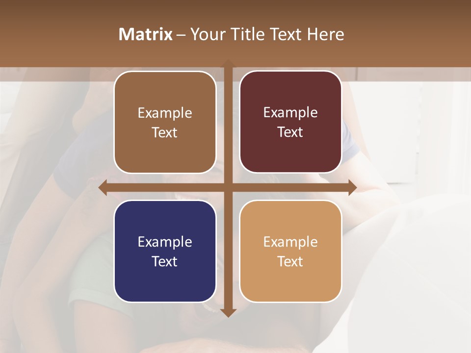 Five People In Living Room Piled Up Smiling PowerPoint Template