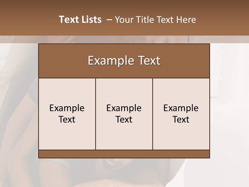Five People In Living Room Piled Up Smiling PowerPoint Template