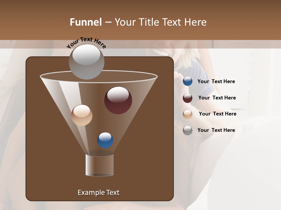 Five People In Living Room Piled Up Smiling PowerPoint Template