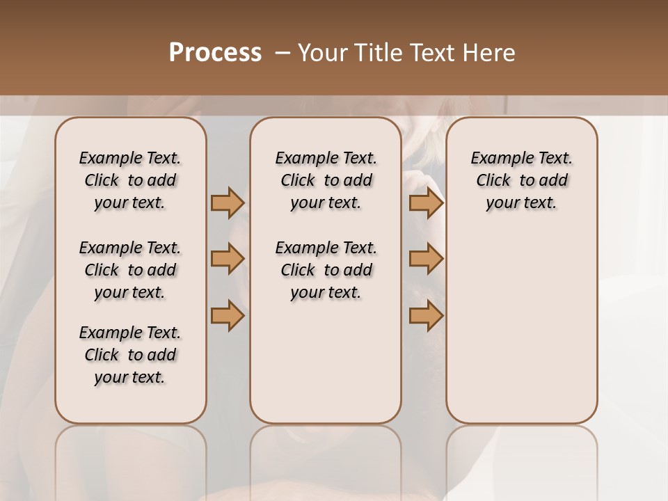 Five People In Living Room Piled Up Smiling PowerPoint Template