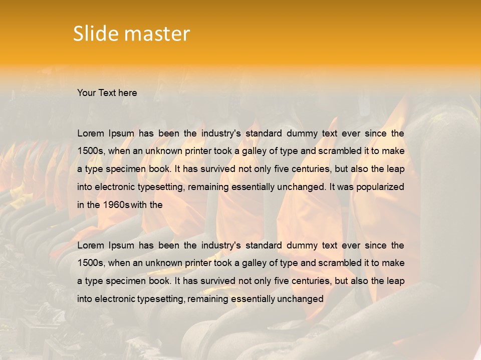 Aligned Statues Of Buddha PowerPoint Template