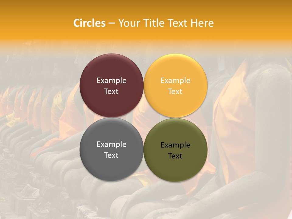 Aligned Statues Of Buddha PowerPoint Template