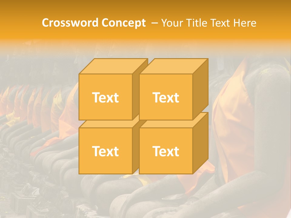 Aligned Statues Of Buddha PowerPoint Template