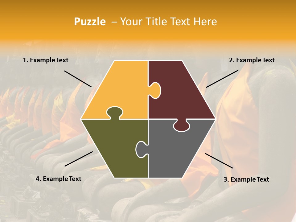 Aligned Statues Of Buddha PowerPoint Template