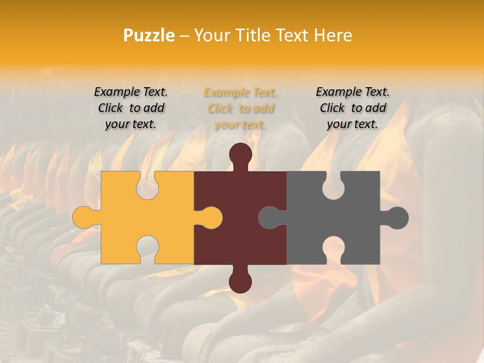 Aligned Statues Of Buddha PowerPoint Template